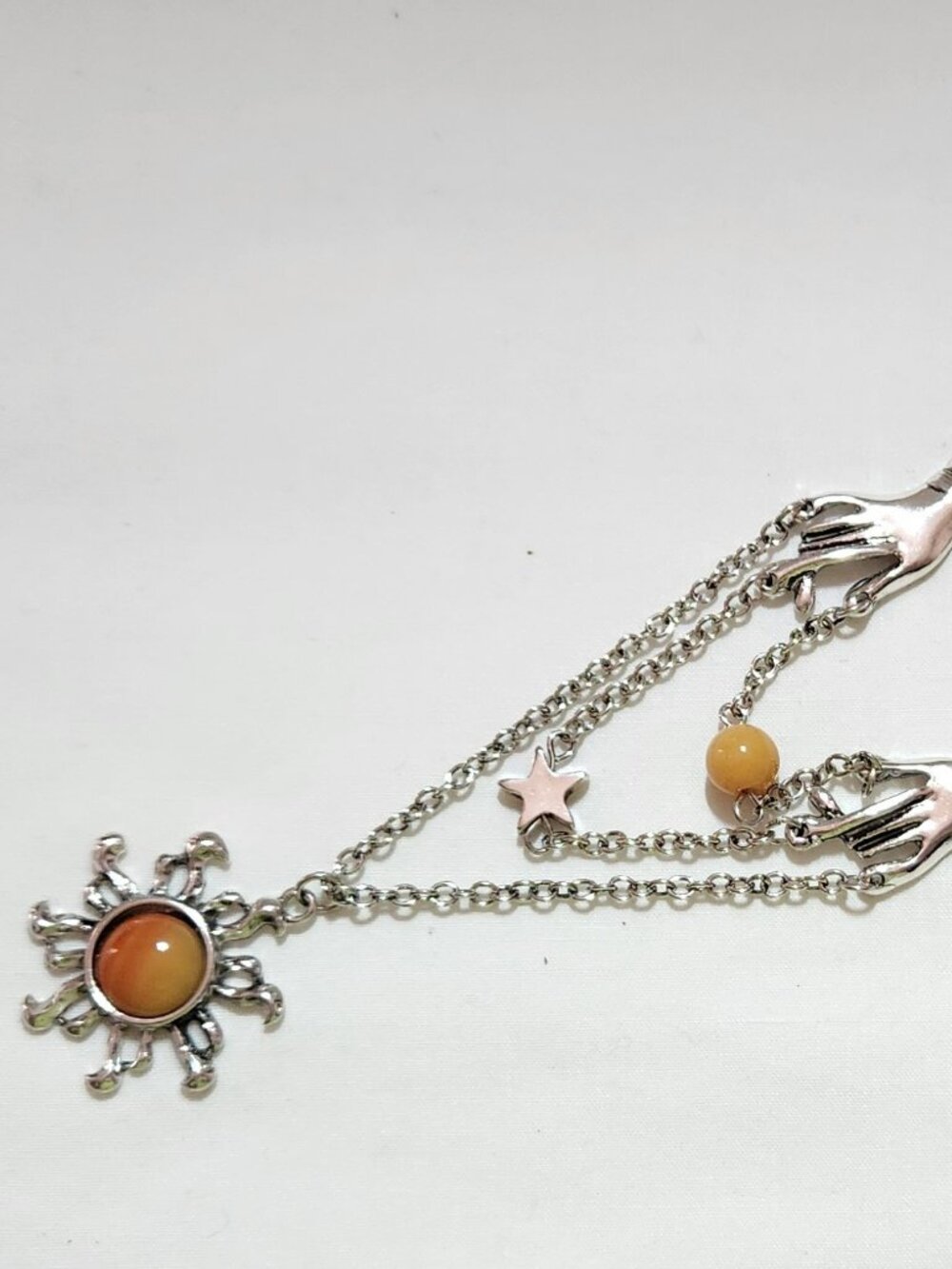 THREE FOR $20 Celestial style necklace costume silver tone sun moon star NIP